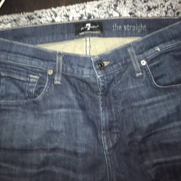 For all mankind straight blue jeans size 33 - Picture 2 of 4